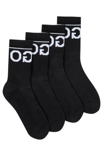 Skarpety HUGO Two Pack Of Knitted Ankle Czarne Męskie (Pl34965)